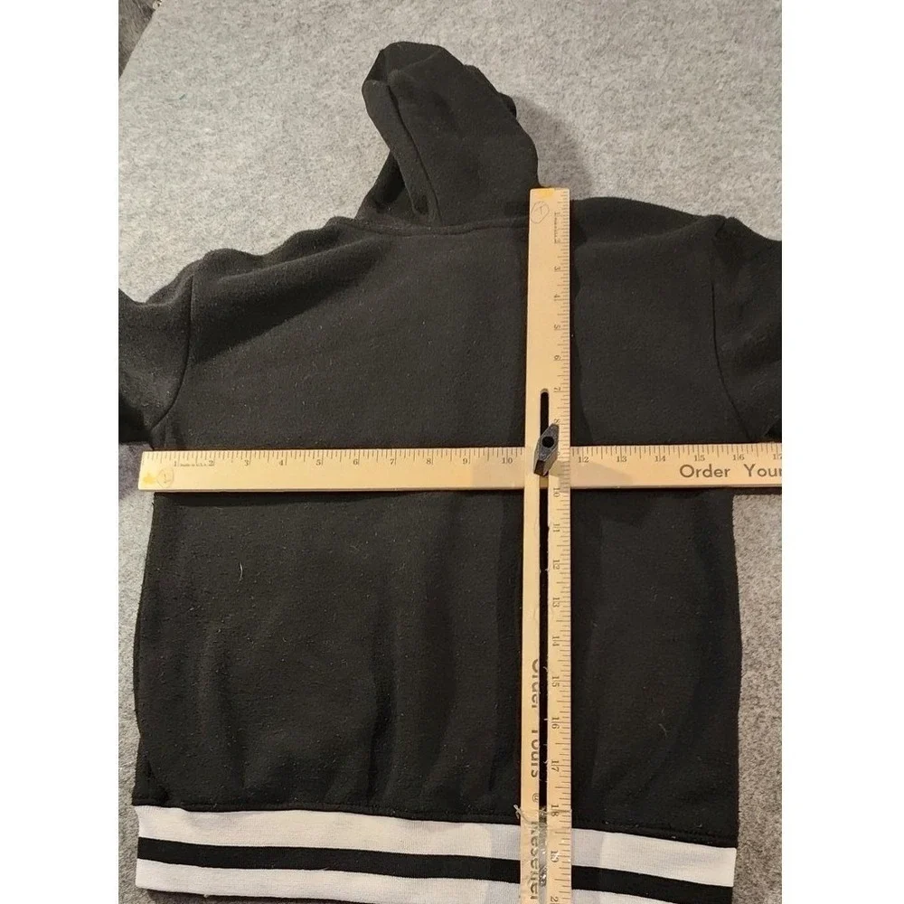 Barbie Hoodie Girls Size 8 Black Full Zip Fleece‎ Logo Graphic Sweatshirt